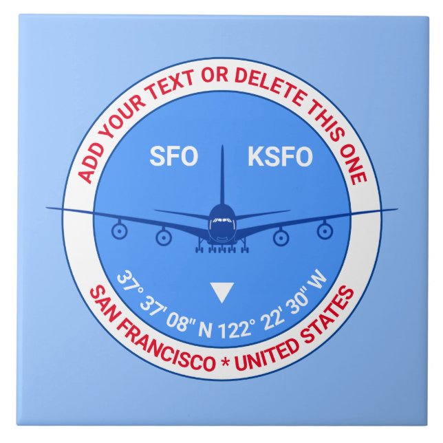 Carreau Aviateur, pilote, touriste de Traveler Customizabl (Devant)