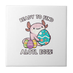 Carreau Axolotl de Pâques prêt à trouver des œufs d'Alotl 