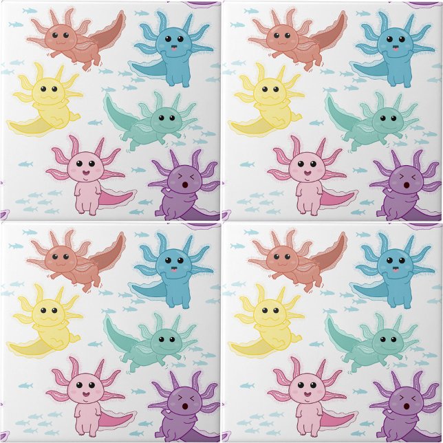 Carreau Axolotl Enfants Cute Salamander Enfants Chambre No (Axolotl Kids Cute Salamander Kids Bedroom Nursery Ceramic Tile)
