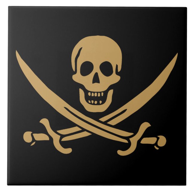 Carreau Aztec Gold Crâne et cutlass Pirate Calico Jack (Devant)