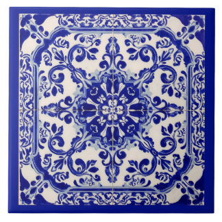 Carreau Azulejo Bleu Bleu Méditerranéen