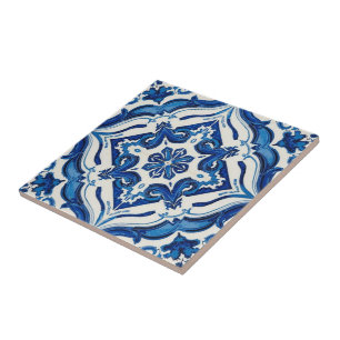Carreau Azulejo bleu et blanc mosaïque vintage en vrac