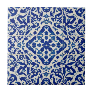 Carreau Azulejo bleu et blanc mosaïque vintage en vrac
