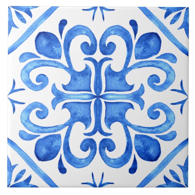 Carreau Azulejo bleu portugais (Devant)