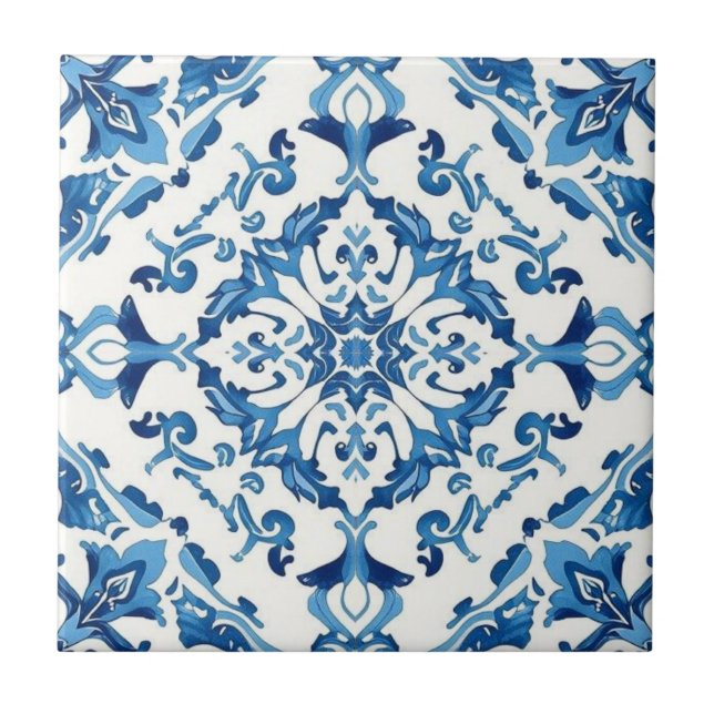 Carreau Azulejo blue and white mosaic vintage bulk (Devant)