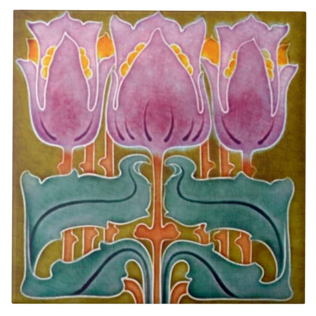 Carreau Azulejo Carrelage Art nouveau cheminée décorative (Devant)