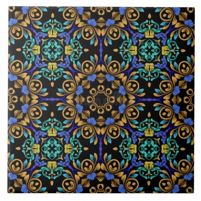 Carreau Azulejo de cerámica estilo barroco  (Devant)