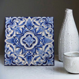 Carreau Azulejo Lisbon Motif Décor Céramique Talavera