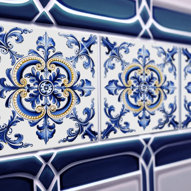 Carreau Azulejo Lisbon Patterned Talavera Ceramic Design (Créateur téléchargé)