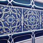 Carreau Azulejo Lisbonne motif Talavera Design céramique<br><div class="desc">Indigo Azulejo Bleu Portugais Lisbonne décoratif carreaux en céramique Talavera sont un complément magnifique et unique à toute maison. Un produit de haute qualité avec une esthétique intemporelle. La couleur bleue du carrelage est inspirée du bleu indigo des célèbres azulejos de Lisbonne, ajoutant une touche d'histoire et de culture à...</div>