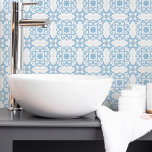 Carreau Azulejo Portugais Méditerranée Bleu clair<br><div class="desc">Elégant portugais style méditerranéen motif céramique carrelage bleu clair motif sur un arrière - plan blanc. Idéal pour un design d'intérieur ou une sensation d'arrière-plan en bord de mer.</div>