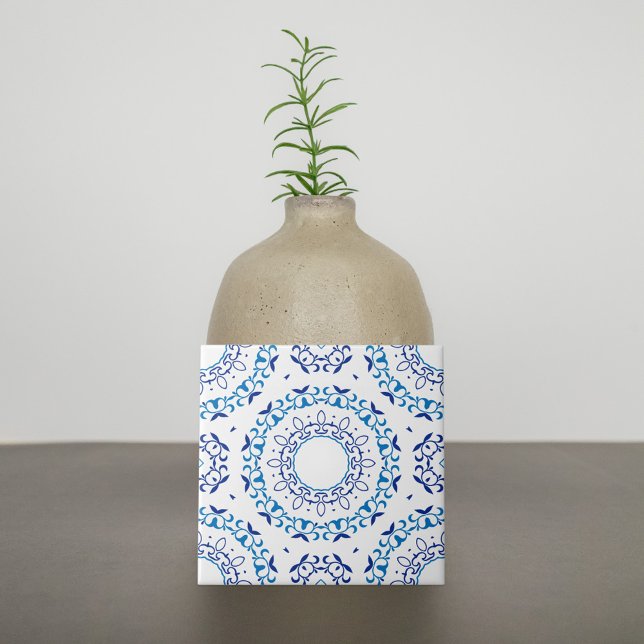 Carreau Azulejo portugais méditerranéen bleu et blanc (Créateur téléchargé)