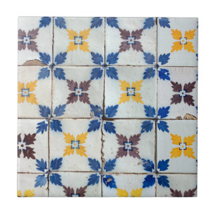Carreau Azulejo Portugais Vintage Blue Star