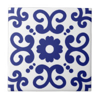 Azulejo Portugal Méditerranée Bleu Bleu Blanc 03