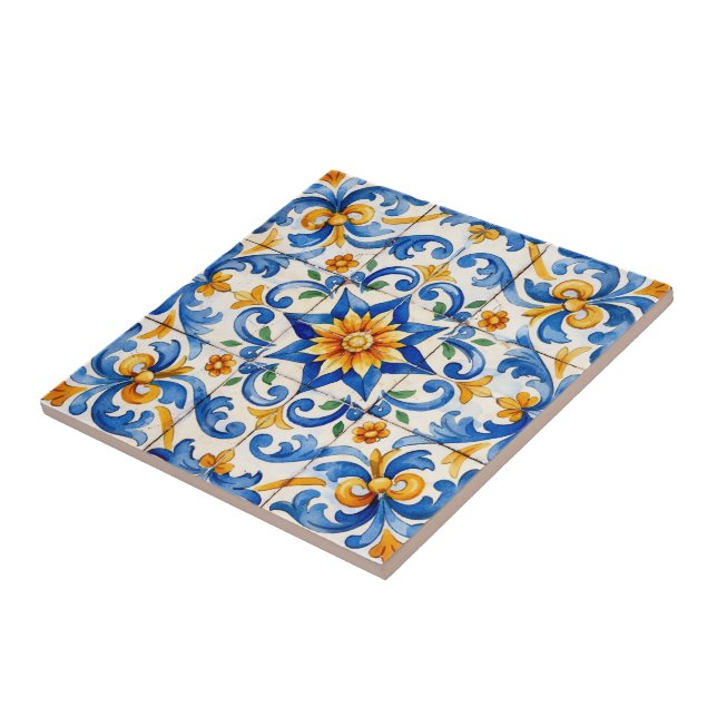 Carreau Azulejo Sunburst Spice  (Côté)