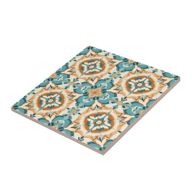 Carreau Azulejo Turquoise Mocha Delight (Côté)