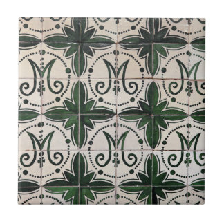 Carreau azulejo vert vintage