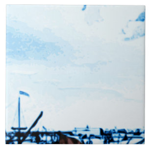 Carreau B1 vintage de regard de Delftware de bateaux