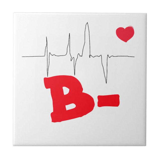 Carreau B- Sanguin funky Type Taux cardiaque Médicale (Devant)