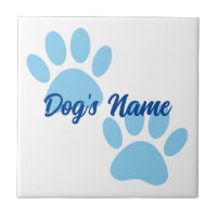 Baby Blue Chiot Empreintes de pattes Nom personnal