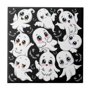 Carreau Baby Ghosts Éffrayant mignon Halloween humeur