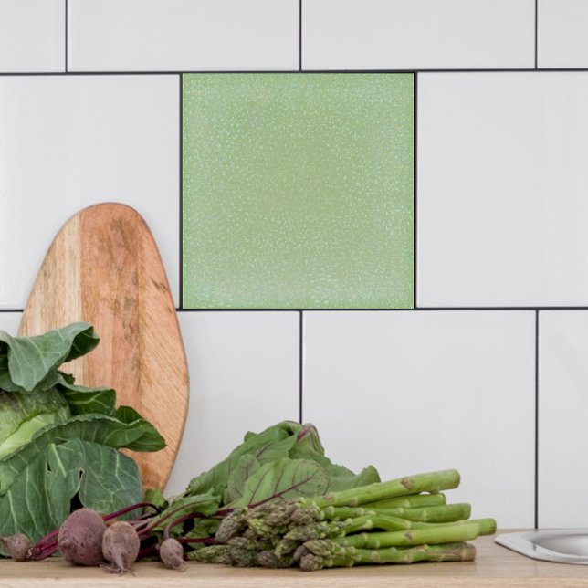 Carreau Baguette en céramique Avocado (Speckled Avocado Field tile)