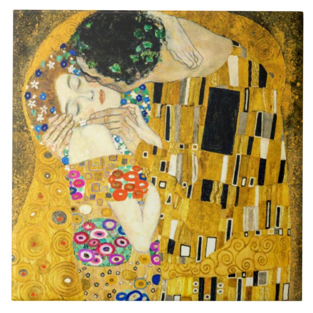 Carreau Baiser de Gustav Klimt / Art romantique pour la Sa (Devant)