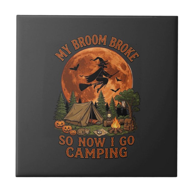 Carreau Balai Casse Halloween Sorcière Camping Tente Feu d (Devant)