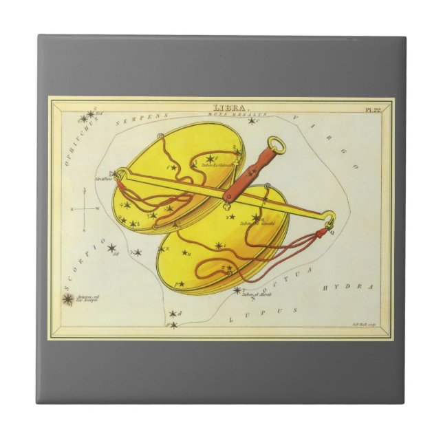 Carreau Balance de la Balance Vintage Constellation Miroir (Devant)