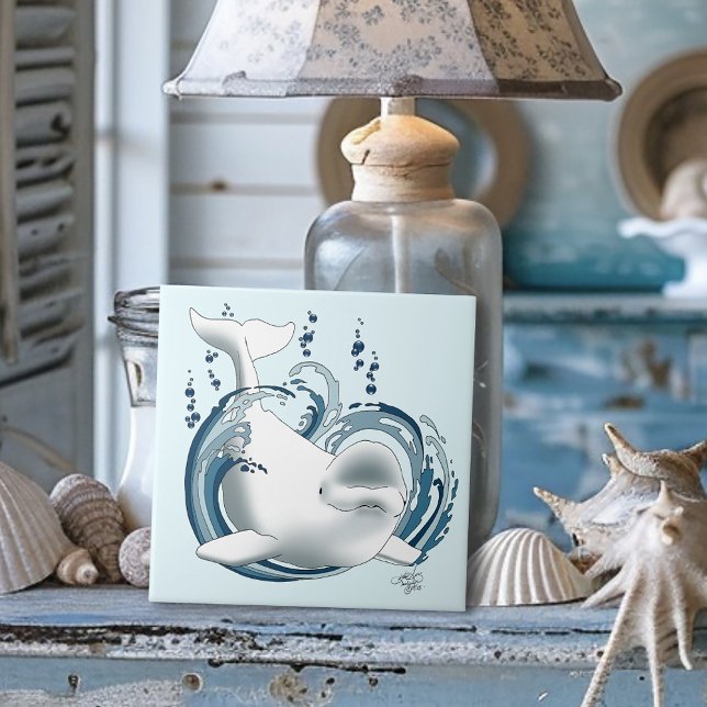 Carreau Baleine Béluga Bleue (Créateur téléchargé)