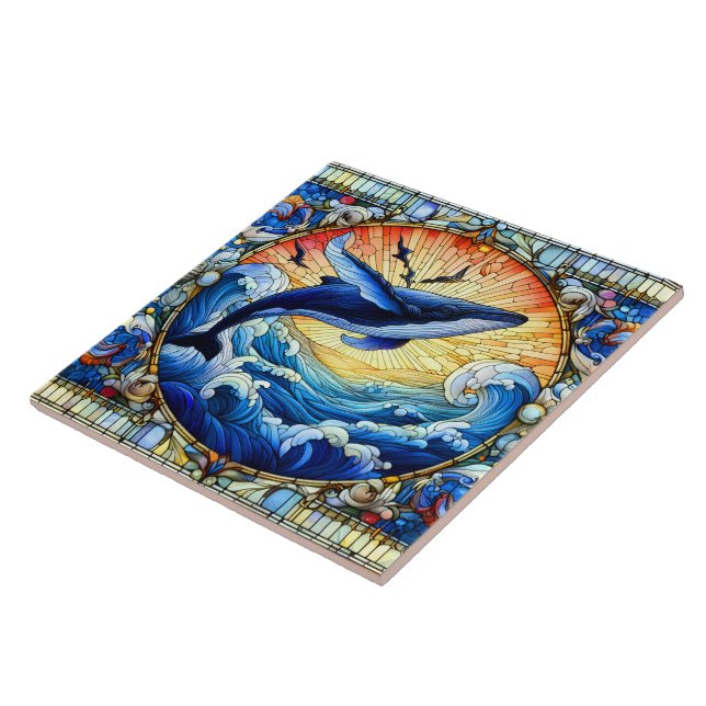 Carreau Baleine Dansante Un Vitrail Fenêtres Gracieuses (Côté)