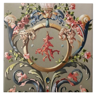 CARREAU BALEINES DE MER, CORAUX, DOLPHINES, ANCIENS BALEIN