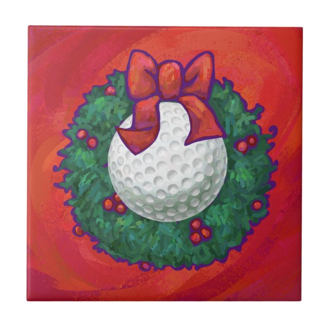 Carreau Ball de golf Fer de Noël en rouge (Devant)