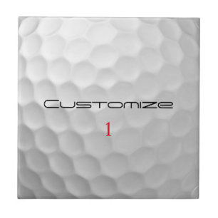 Carreau Balle de golf blanche texturée avec nom et numéro