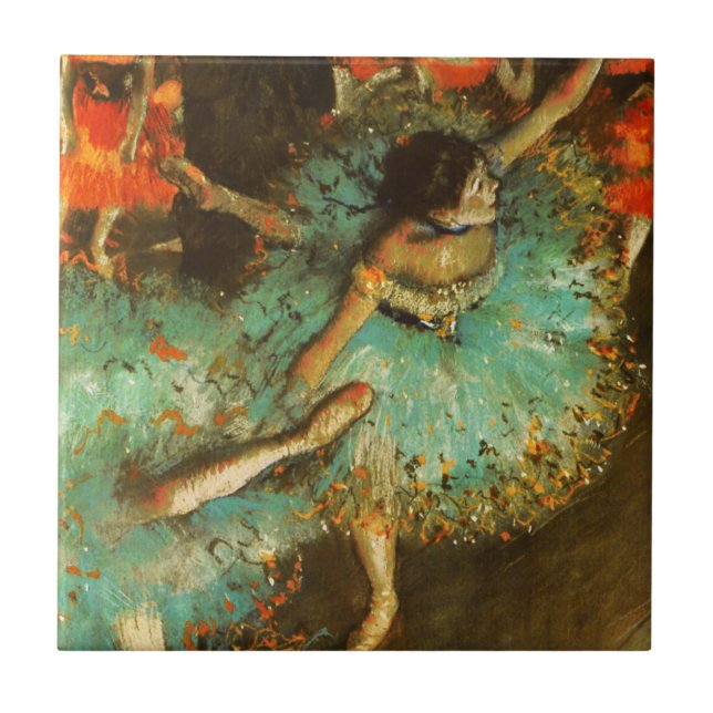 Carreau Ballerina Dance Green Dancer Edger Degas Peinture (Devant)