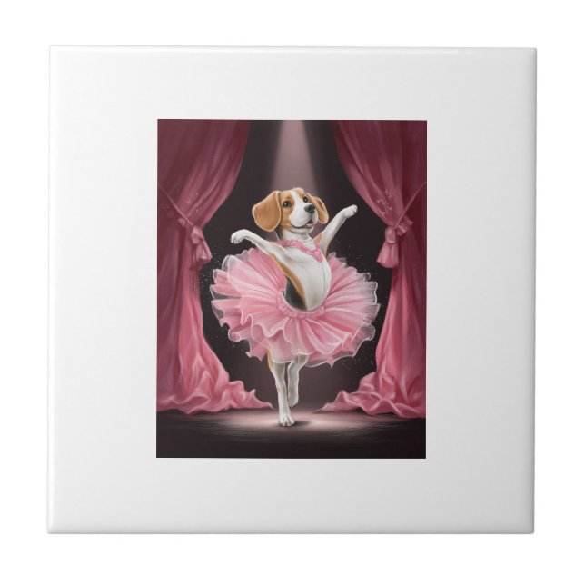 Carreau Ballerine Beagle � Danse de chien drôle (Devant)