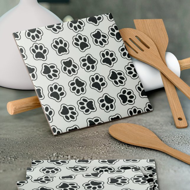 Carreau Balles noires, Paws de chien, Paws de chat, Plan (Créateur téléchargé)