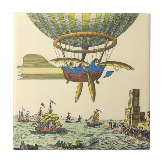 Carreau Ballon à air chaud de science-fiction Steampunk vi (Devant)