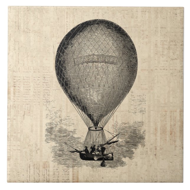 Carreau Balloon à air chaud à l'ancienne (Devant)