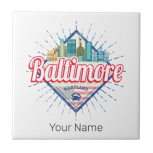 Carreau Baltimore Maryland États-Unis Skyline Vintage