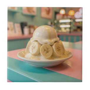 Carreau Banane en résine Sundae   Boutique de glace rétro