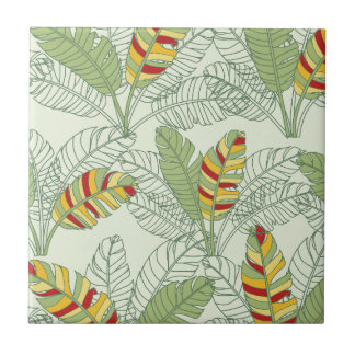 Carreau Banane Feuille Retro Jungle Carrelage en céramique