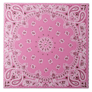 Carreau Bandanna rose de la rétro les années 70 hippie 6
