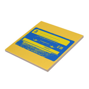 Carreau Bande Cassette Rétro Bleue et Jaune