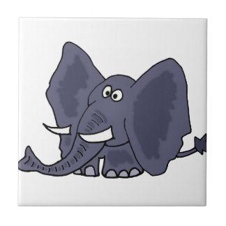 Carreau Bande dessinée bleue drôle d'éléphant
