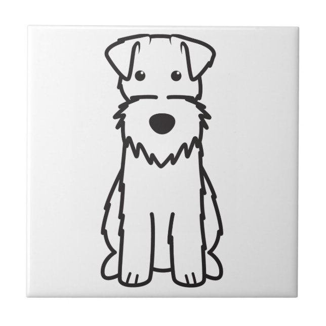 Carreau Bande dessinée de chien de Fox Terrier de fil (Devant)