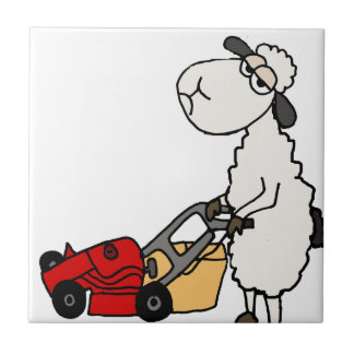 Carreau Bande dessinée de fauchage d'herbe de moutons
