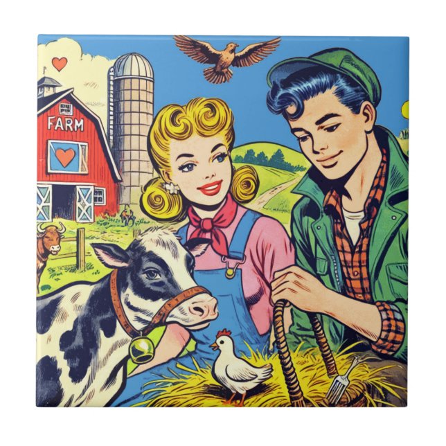 Carreau Bande dessinée de la ferme (Devant)
