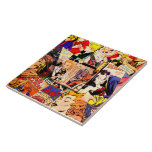 Carreau Bande dessinée de Sepia Romance<br><div class="desc">This is a collage of several Golden Age and Silver Age romance comic covers. © Copyright 2022 P.D.,  Vintage Comic Art.</div>
