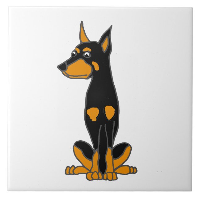 Carreau Bande dessinée mignonne de chiot de Pinscher de (Devant)